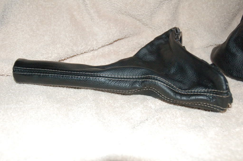 Custom Shift and eBrake Boots Black with Tan stiching VW Vortex